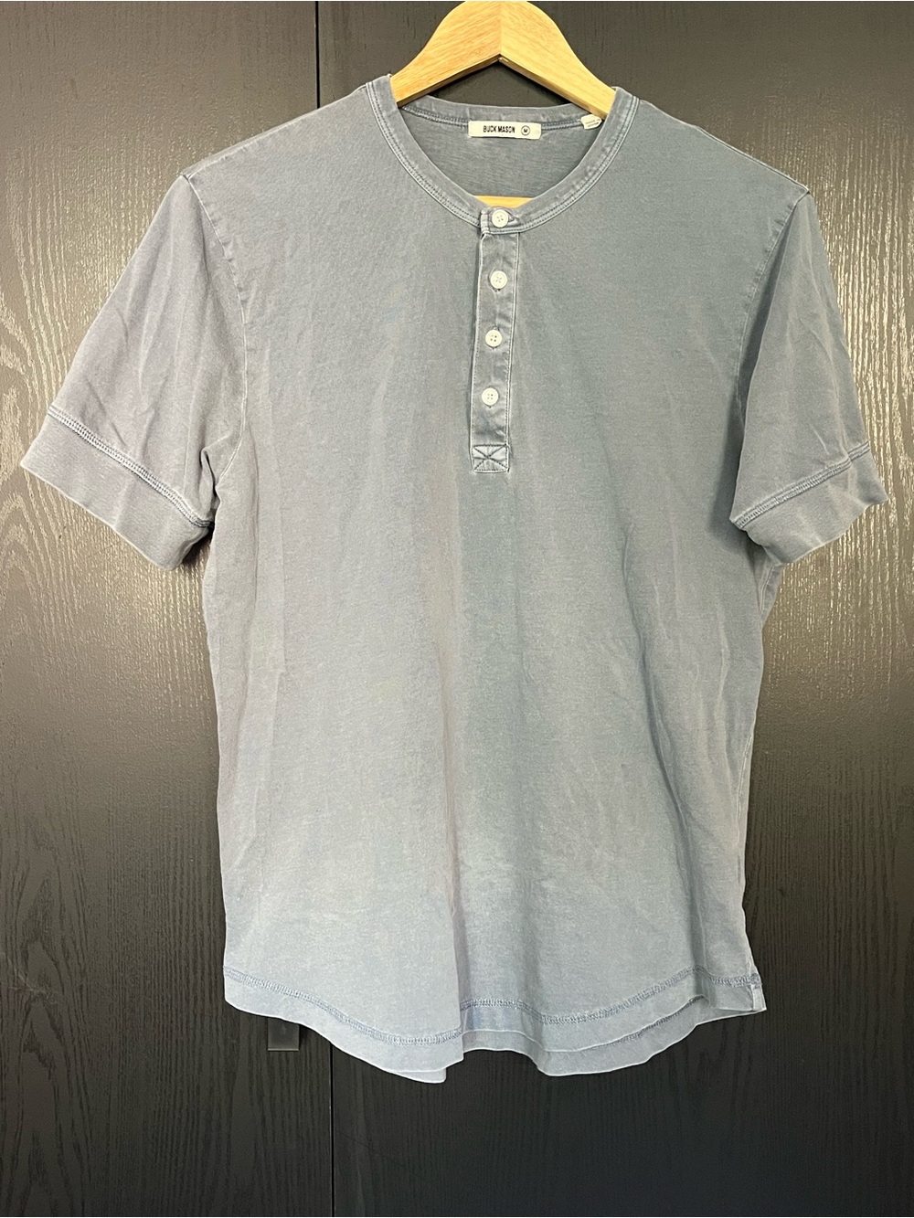 Buck Mason Light Blue Short Sleeve Henley